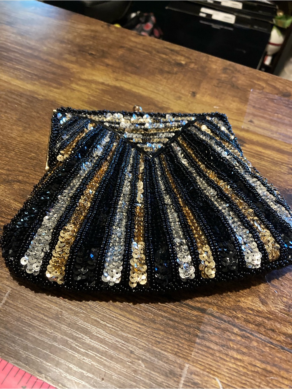 Vintage sequin crossbody evening bag